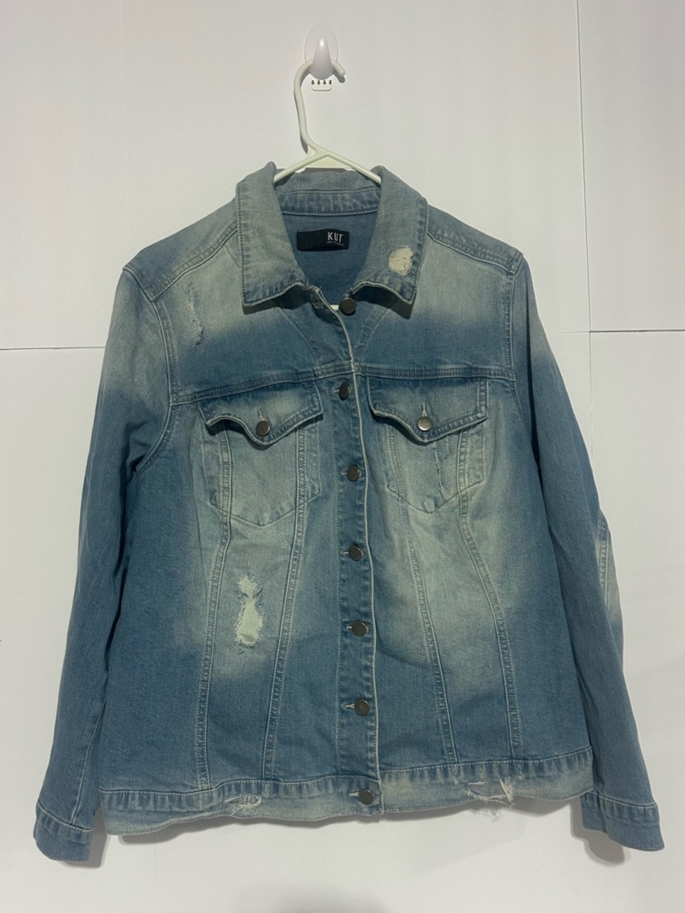 KUT from the Kloth Lily Light Wash Distressed Denim Jacket